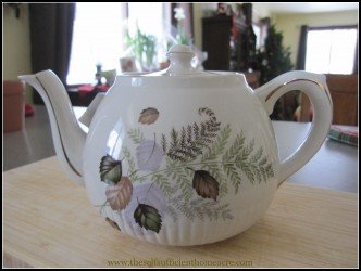 My antique teapot reminds me of days when a teapot was a treasured belonging.