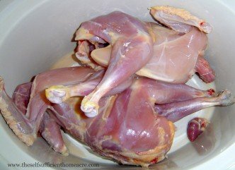 Stewing hens, processed and skinned, ready for slow cooking.