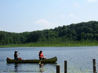 Tom and Joe paddling about.