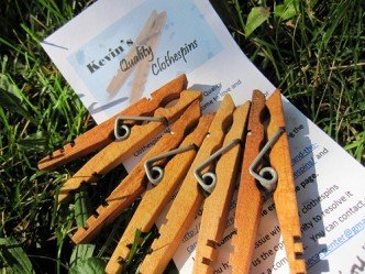 My new clothespins, courtesy of Kevin's Quality Clothespins!